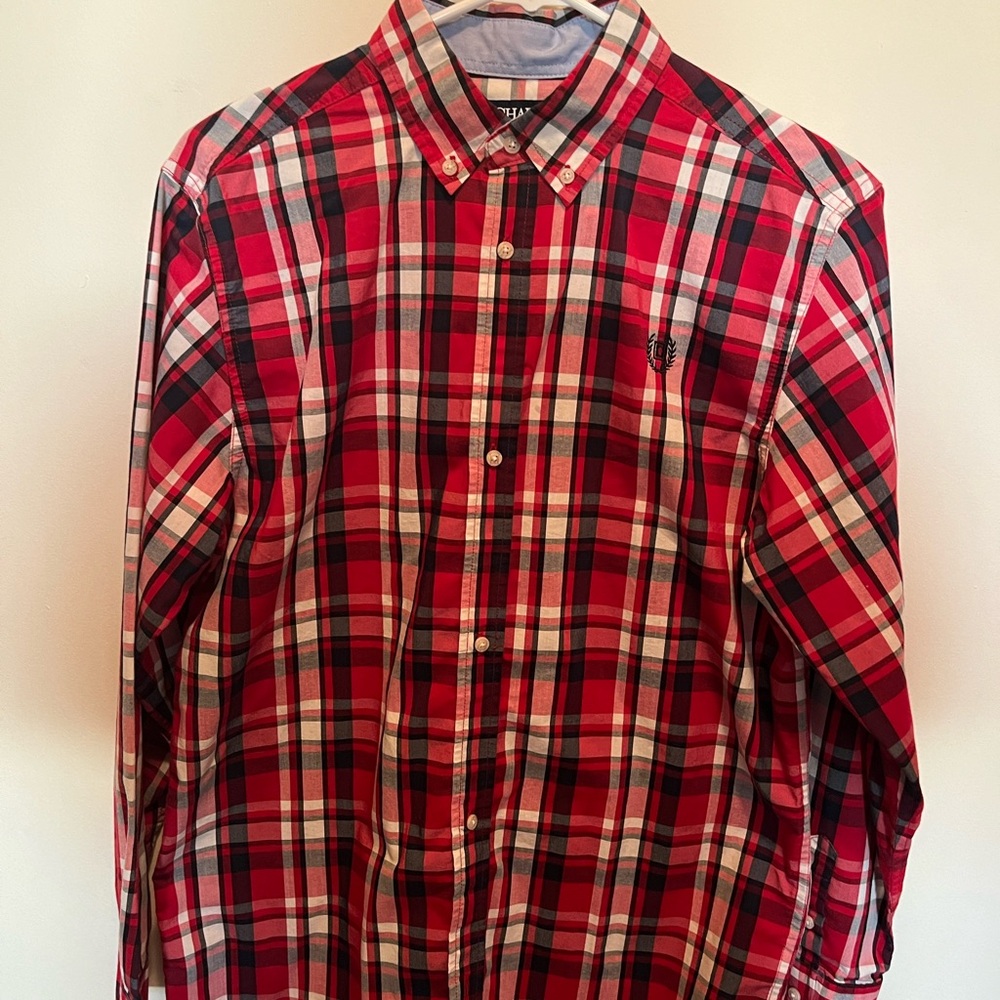 Chaps Boys XL 18/20 Red Button Up Shirt Excellent Condition